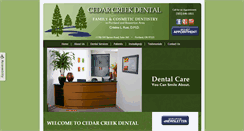Desktop Screenshot of cedarcreekdentistry.com