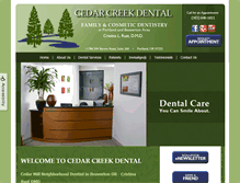 Tablet Screenshot of cedarcreekdentistry.com